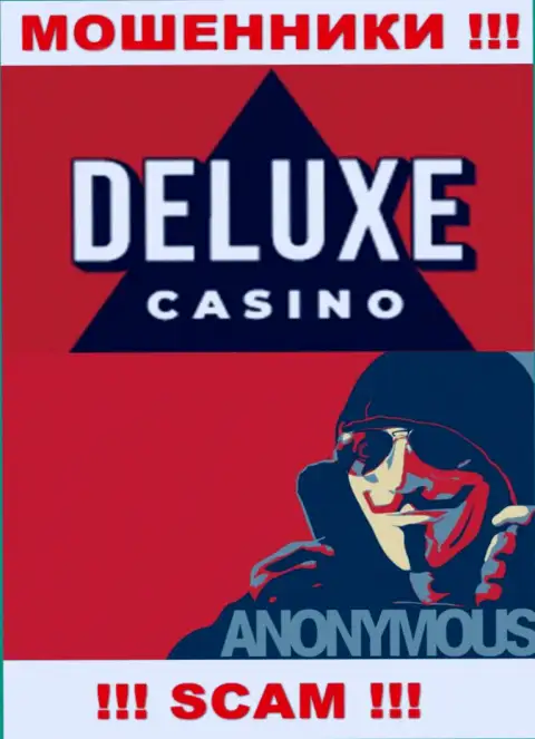 Сведений о непосредственных руководителях компании Deluxe Casino нет - в связи с чем крайне опасно сотрудничать с этими интернет-мошенниками
