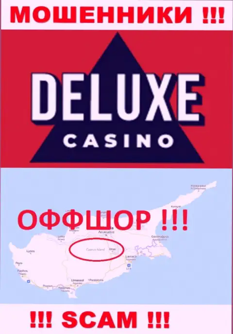 Deluxe Casino - это жульническая организация, пустившая корни в офшоре на территории Кипр