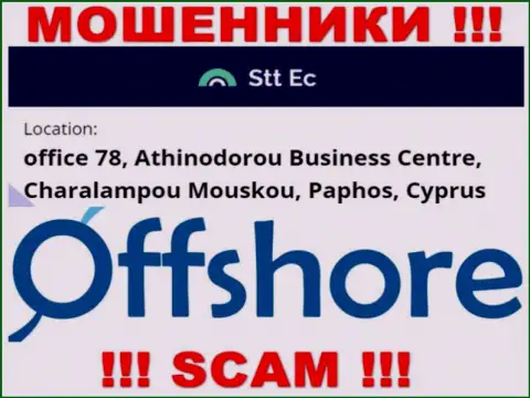 Весьма рискованно иметь дело, с такого рода интернет-жуликами, как организация STTEC, т.к. пустили корни они в оффшоре - office 78, Athinodorou Business Centre, Charalampou Mouskou, Paphos, Cyprus