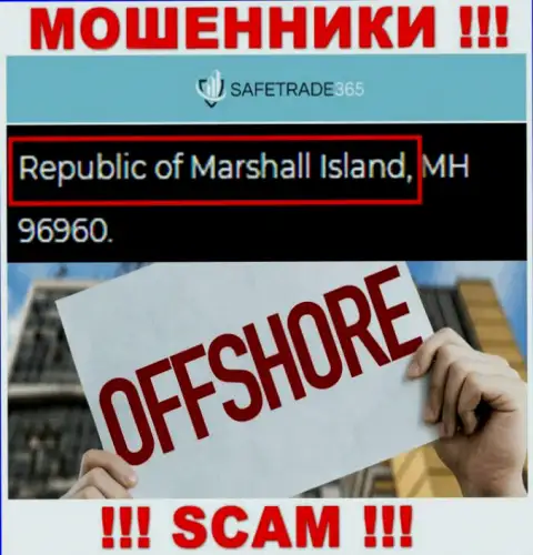 Marshall Island - оффшорное место регистрации мошенников SafeTrade365, приведенное на их сайте