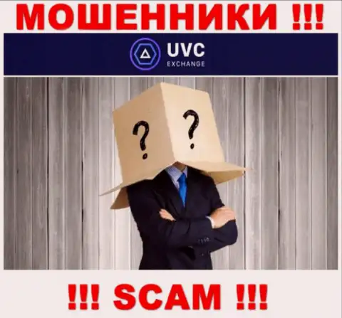 Не работайте совместно с internet мошенниками UVC Exchange - нет сведений об их руководителях