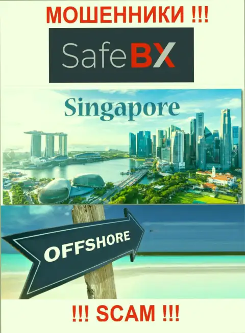 Сингапур - офшорное место регистрации кидал SafeBX Com, предоставленное у них на сайте