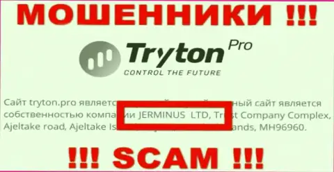 Данные о юридическом лице Тритон Про - им является компания Jerminus LTD