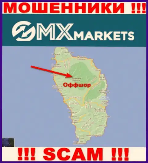 Не верьте internet мошенникам ГМХ Маркетс, т.к. они базируются в оффшоре: Dominica