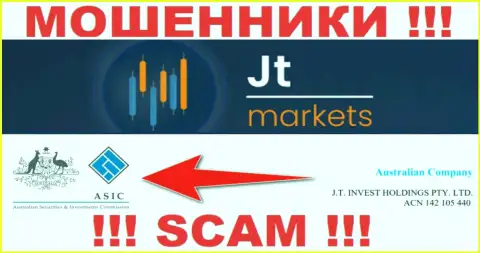 JTMarkets прикрывают свою незаконную деятельность мошенническим регулирующим органом - ASIC