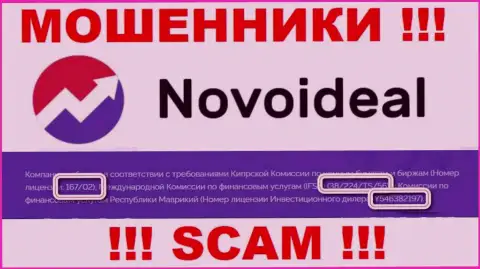 Не взаимодействуйте с конторой NovoIdeal, зная их лицензию, показанную на сайте, Вы не сумеете уберечь деньги