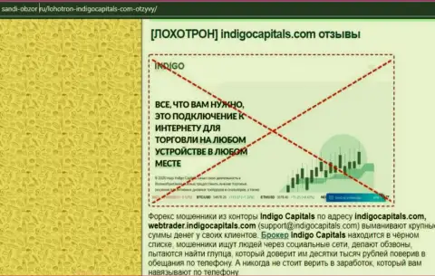 Indigo Capitals - это контора, зарабатывающая на воровстве вкладов своих реальных клиентов (обзор)