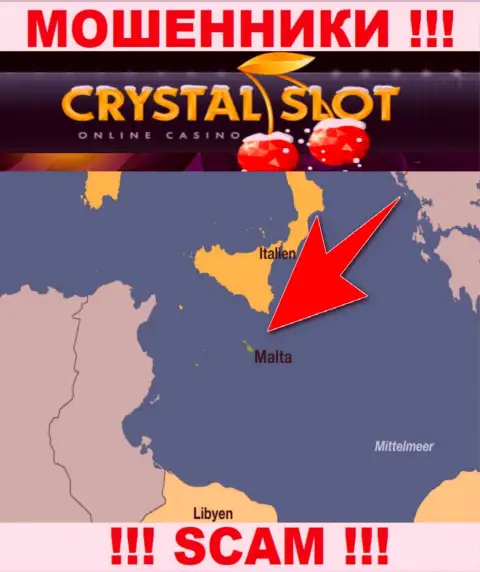 Malta - здесь, в офшорной зоне, пустили корни internet лохотронщики Кристал Инвестментс Лимитед