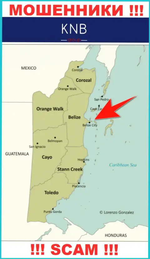 С интернет-мошенником KNB Group довольно-таки опасно сотрудничать, ведь они зарегистрированы в оффшорной зоне: Belize