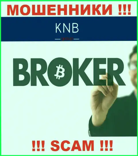 Брокер - конкретно в этом направлении оказывают услуги мошенники KNB Group