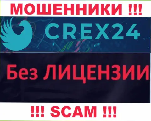 У мошенников Crex 24 на веб-сервисе не приведен номер лицензии компании !!! Будьте крайне внимательны
