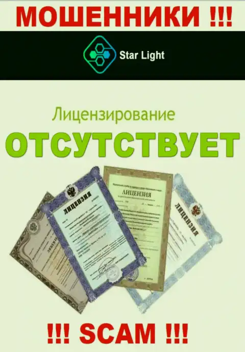 У организации StarLight24 Net нет разрешения на осуществление деятельности в виде лицензии это ЖУЛИКИ