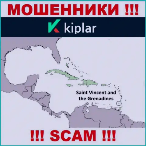 ЛОХОТРОНЩИКИ Kiplar Com имеют регистрацию невероятно далеко, на территории - St. Vincent and the Grenadines