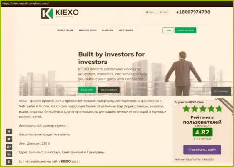 Рейтинг Форекс брокерской компании KIEXO, опубликованный на web-сайте BitMoneyTalk Com