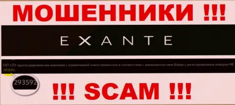 Во всемирной internet сети действуют мошенники Эксантен Ком !!! Их номер регистрации: HE 293592
