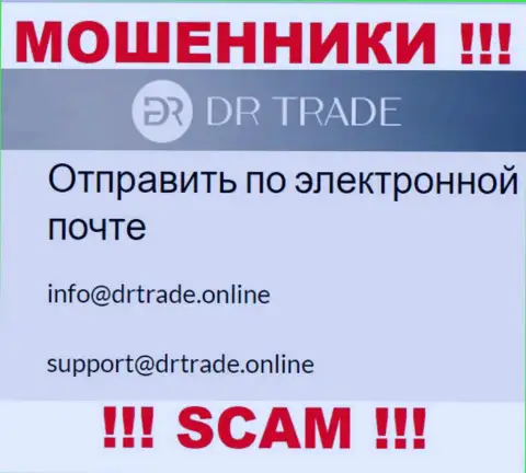 Не отправляйте сообщение на адрес электронной почты мошенников DRTrade Online, приведенный у них на интернет-портале в разделе контактной инфы - это довольно рискованно