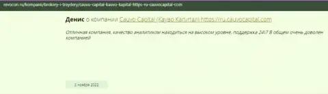 Брокерская организация CauvoCapital представлена в отзыве на сайте revocon ru
