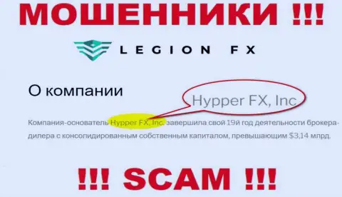 HypperFX принадлежит компании - HypperFX, Inc