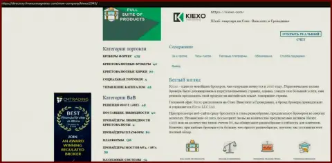 Обзор условий спекулирования брокерской компании Kiexo Com предоставлен в статье и на сайте directory financemagnates com