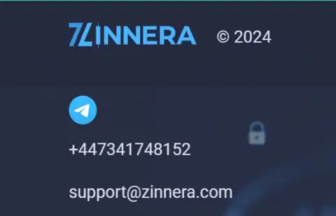 Контактная информация биржевой торговой площадки Zinnera Com