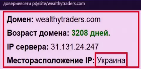 Украинская прописка ДЦ ВелтиТрейдерс, согласно справочной информации интернет-сервиса довериевсети рф